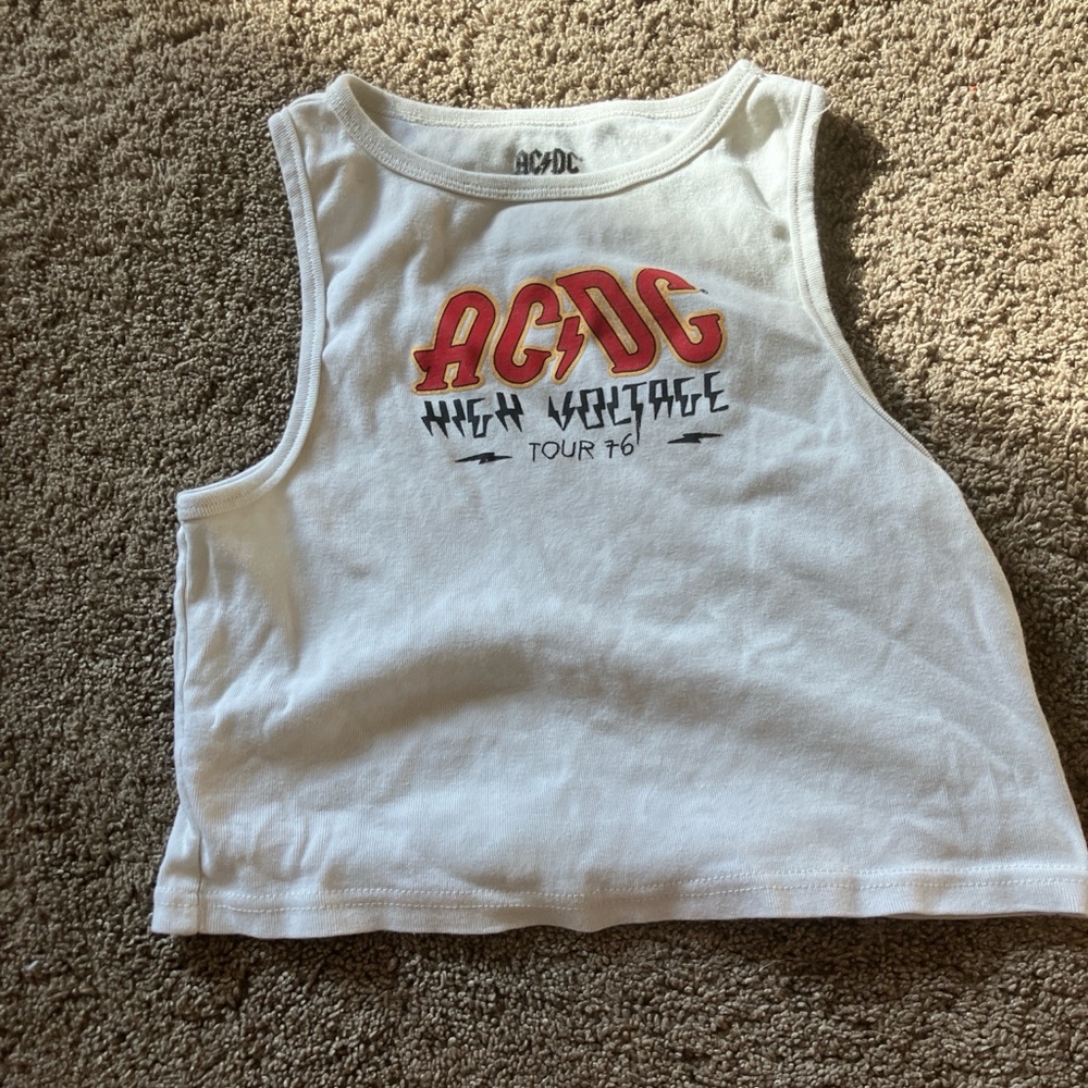 AC/DC High Voltage Tour '76 White Tank Top